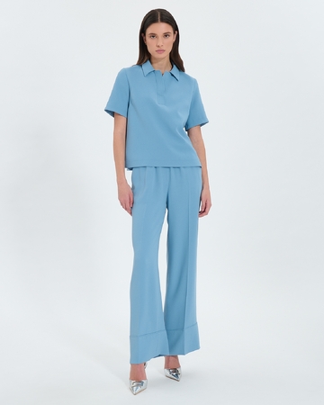 Top Tendresse Top chemise fluide bleu ZAPA