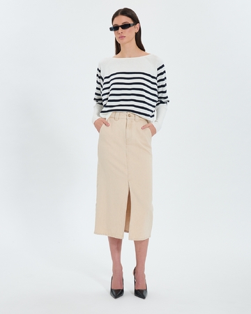 Jupe Jude Jupe longue en jean beige ZAPA