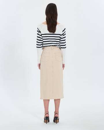 Jupe Jude Jupe longue en jean beige ZAPA
