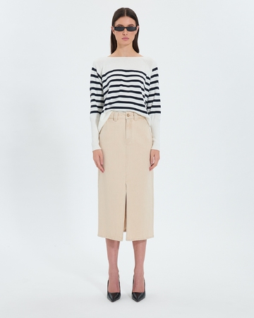 Jupe Jude Jupe longue en jean beige ZAPA