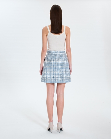 Jupe Juro Jupe courte style tweed bleue ZAPA