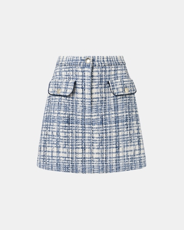 Jupe Juro Jupe courte style tweed bleue ZAPA