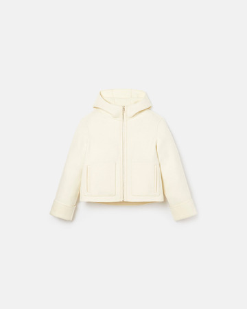 Manteau Marjy Manteau en laine écru contour cuir ZAPA