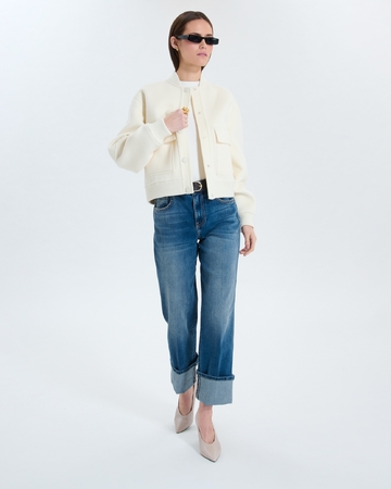Manteau Maevan Manteau court double face &eacute;cru ZAPA