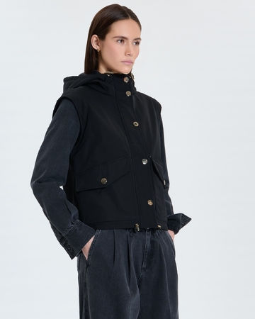 Manteau Maeli Manteau sans manches noir ZAPA
