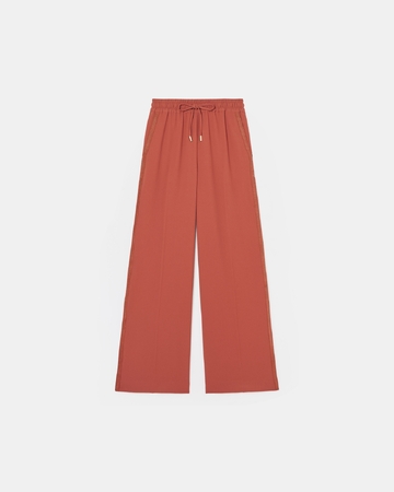 Pantalon Piela Pantalon ample en cr&ecirc;pe brique ZAPA