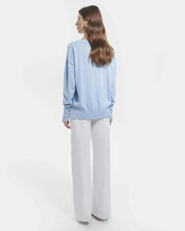 Pull Pucci Pull fin à col V bleu ciel ZAPA