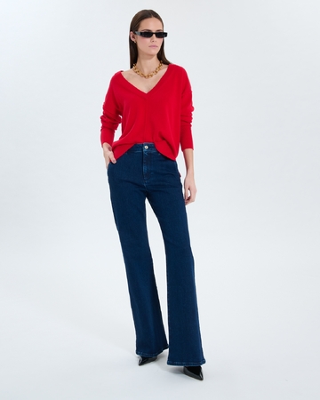 Pull Pucci Pull fin à col V rouge ZAPA