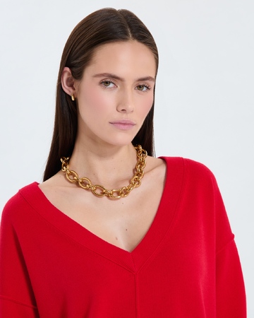 Pull Pucci Pull fin à col V rouge ZAPA