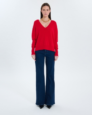 Pull Pucci Pull fin à col V rouge ZAPA