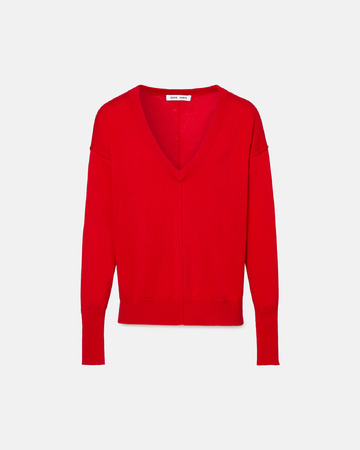 Pull Pucci Pull fin à col V rouge ZAPA
