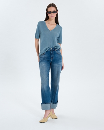 Pull Namika Pull col V bleu ZAPA