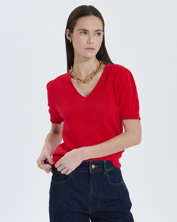 Pull Narvi Pull manches courtes rouge ZAPA