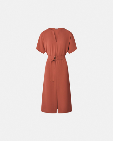 Robe Rafaelle Robe fluide en crêpe brique ZAPA