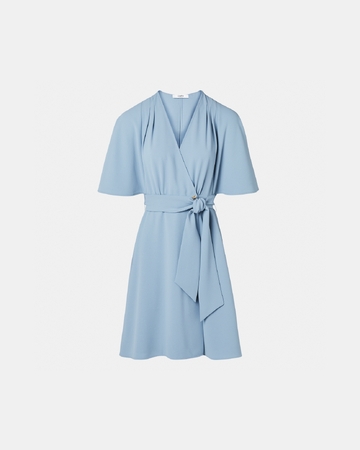 Robe Russel Robe portefeuille en crêpe bleue ZAPA
