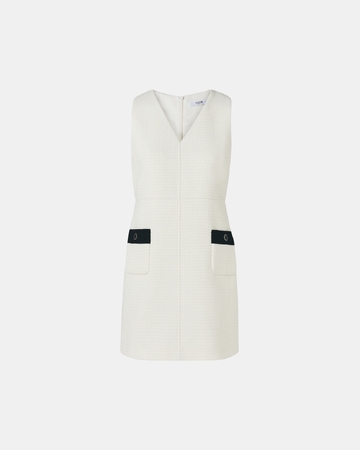 Robe Raisin Robe courte en tweed écrue ZAPA