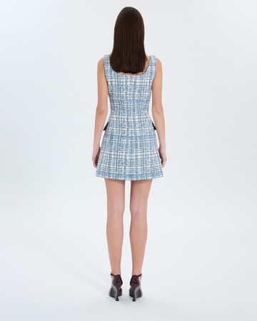 Robe Rea Robe courte en tweed bleue ZAPA