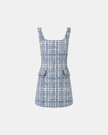 Robe Rea Robe courte en tweed bleue ZAPA