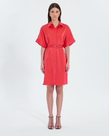 Robe Romille Robe chemise satinée corail ZAPA