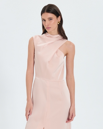 Robe Ryvana Robe asymétrique satinée nude ZAPA