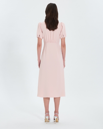 Robe Romarine Robe midi en cr&ecirc;pe nude ZAPA