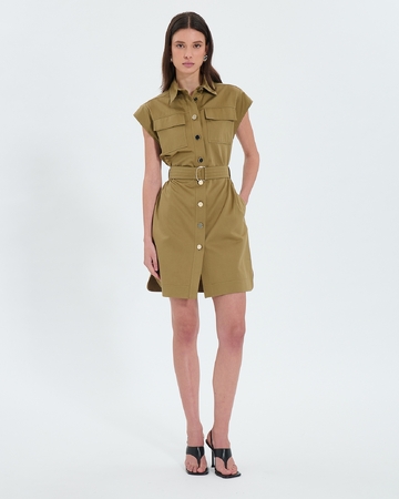Robe Rosen Robe chemise kaki ZAPA