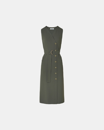 Robe Rumi Robe longue en crêpe kaki ZAPA