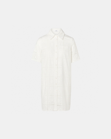 Robe Relina Robe mi longue &agrave; broderie anglaise &eacute;crue ZAPA