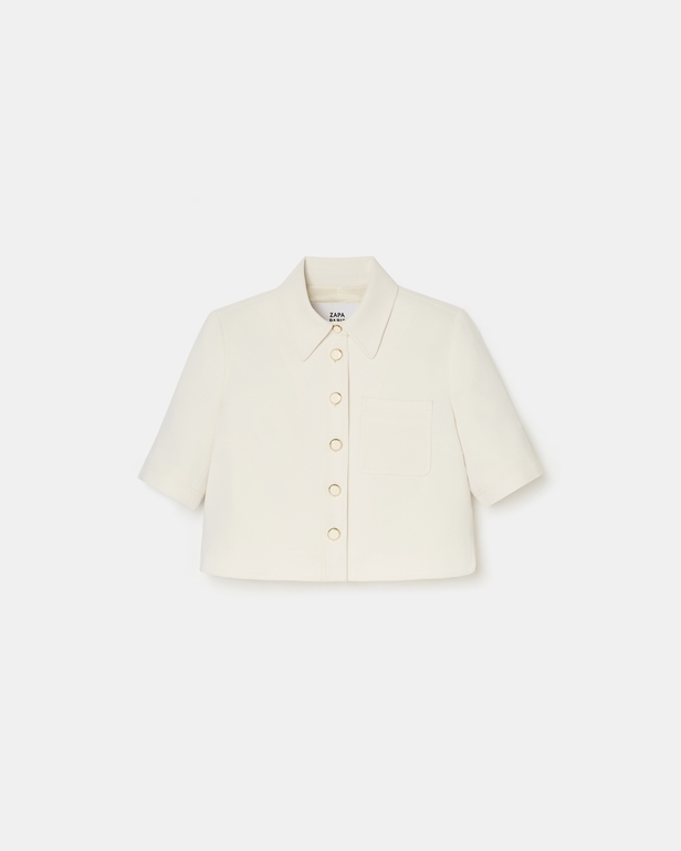Chemise Celina Chemise courte en cr&ecirc;pe &eacute;crue ZAPA