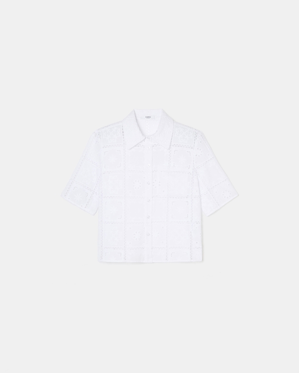Top Celiana Chemise en broderie anglaise &eacute;crue ZAPA