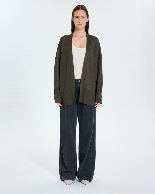 Gilet Gypsine Gilet long kaki paillet&eacute; ZAPA