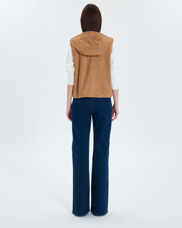 Gilet Gelia Gilet en su&egrave;de beige ZAPA
