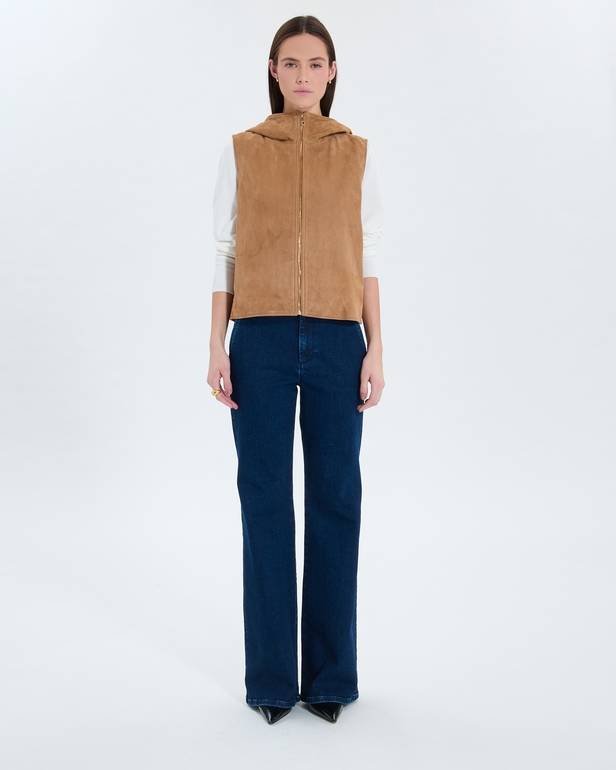 Gilet Gelia Gilet en su&egrave;de beige ZAPA