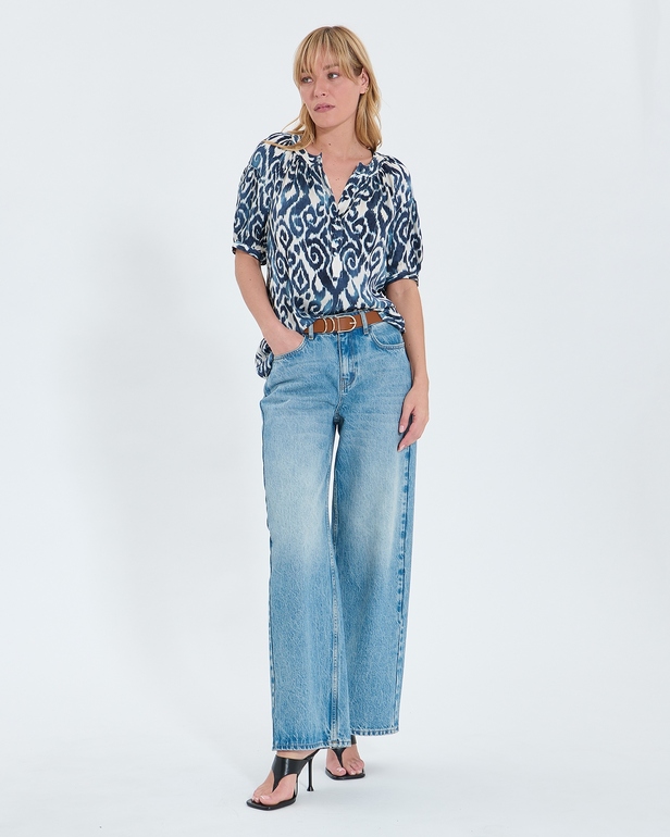 Chemise Tiphaine Chemise fluide &agrave; imprim&eacute; Summer wave ZAPA