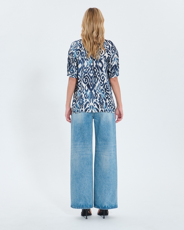 Chemise Tiphaine Chemise fluide &agrave; imprim&eacute; Summer wave ZAPA