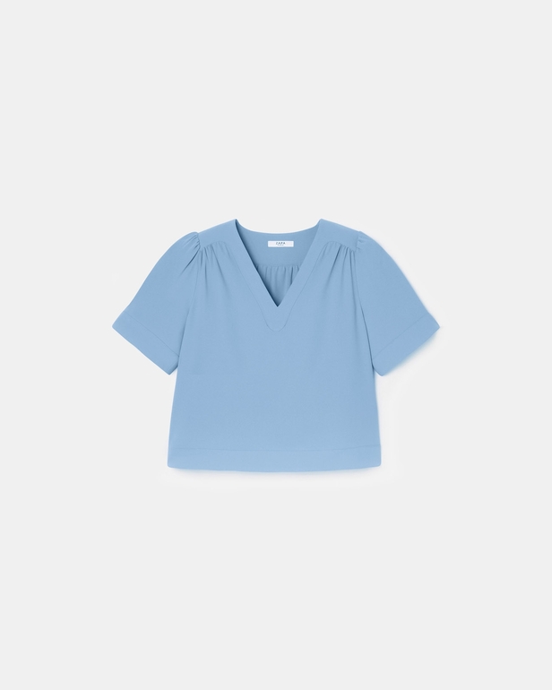 Top Tahiel Top fluide &eacute;cru bleu ZAPA
