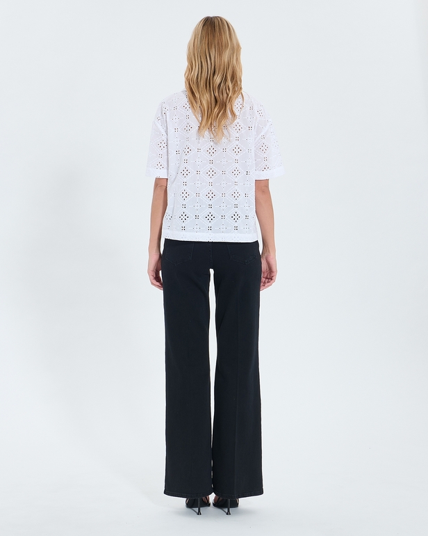 Top Teyma Top ample en broderie anglaise &eacute;crue ZAPA