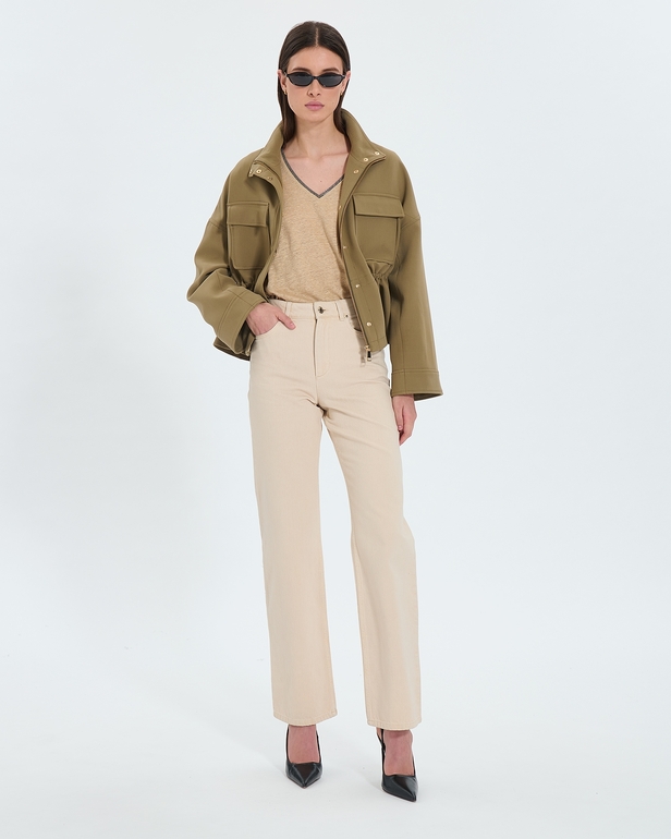 Jean PamCrop Jean crop beige ZAPA