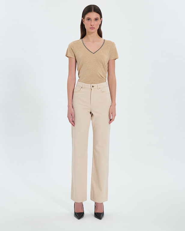 Jean PamCrop Jean crop beige ZAPA