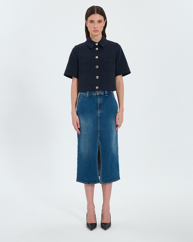 Jupe Jude Jupe longue en jean dirty light blue ZAPA