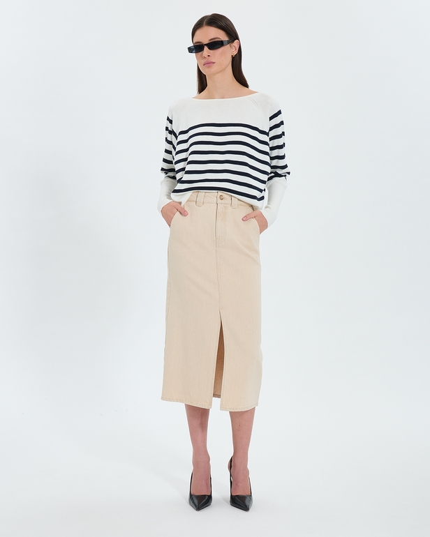 Jupe Jude Jupe longue en jean beige ZAPA