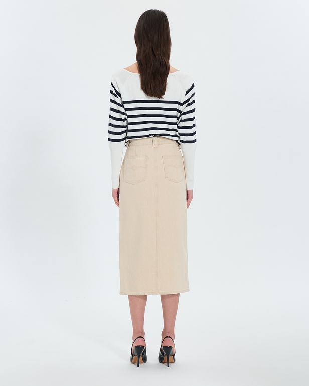 Jupe Jude Jupe longue en jean beige ZAPA