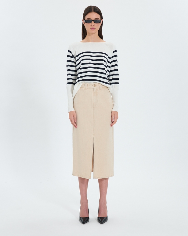 Jupe Jude Jupe longue en jean beige ZAPA