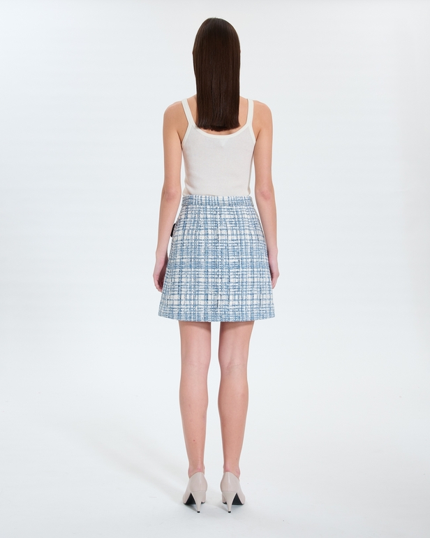 Jupe Juro Jupe courte style tweed bleue ZAPA