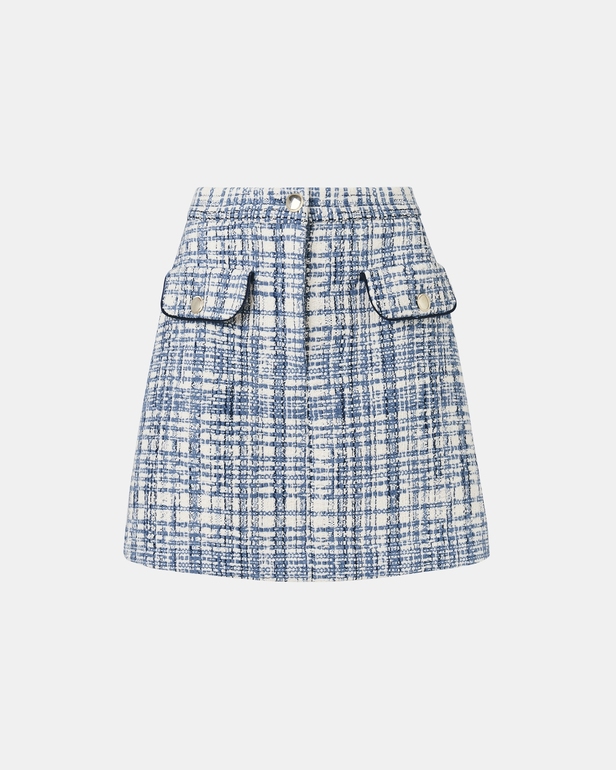 Jupe Juro Jupe courte style tweed bleue ZAPA