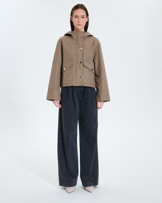Manteau Maewenn Manteau court en nylon kaki ZAPA