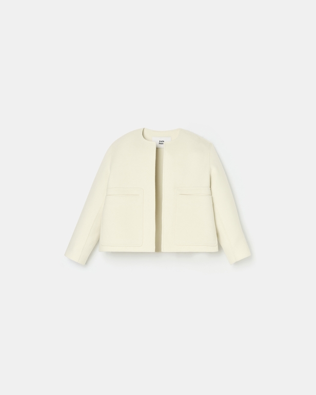 Manteau Maloe Manteau court double face &eacute;cru ZAPA