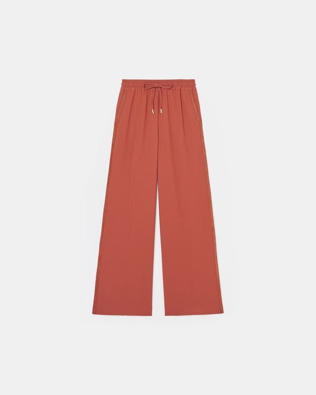 Pantalon Piela Pantalon ample en cr&ecirc;pe brique ZAPA