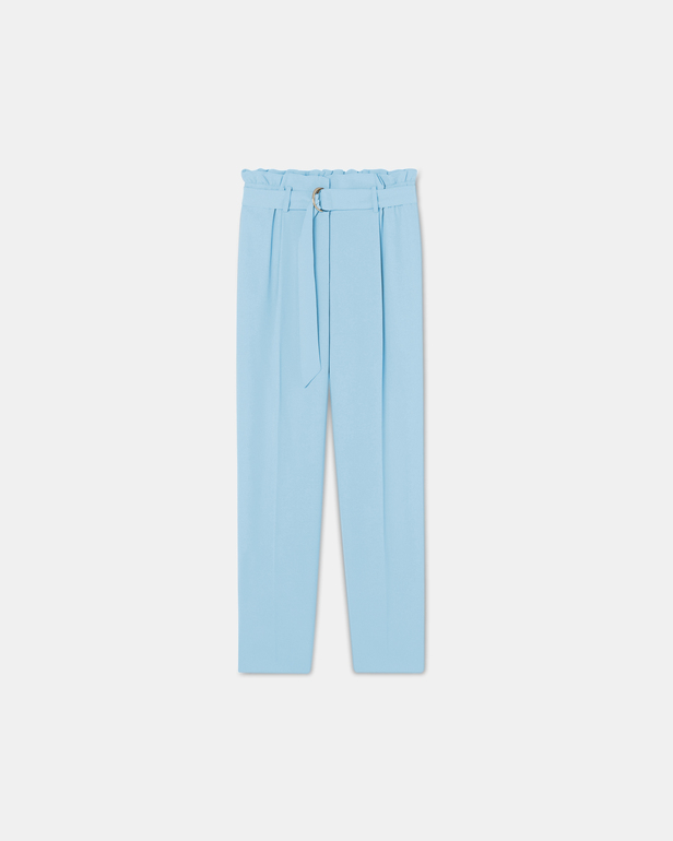 Pantalon Patricia Pantalon cigarette en cr&ecirc;pe bleu ZAPA