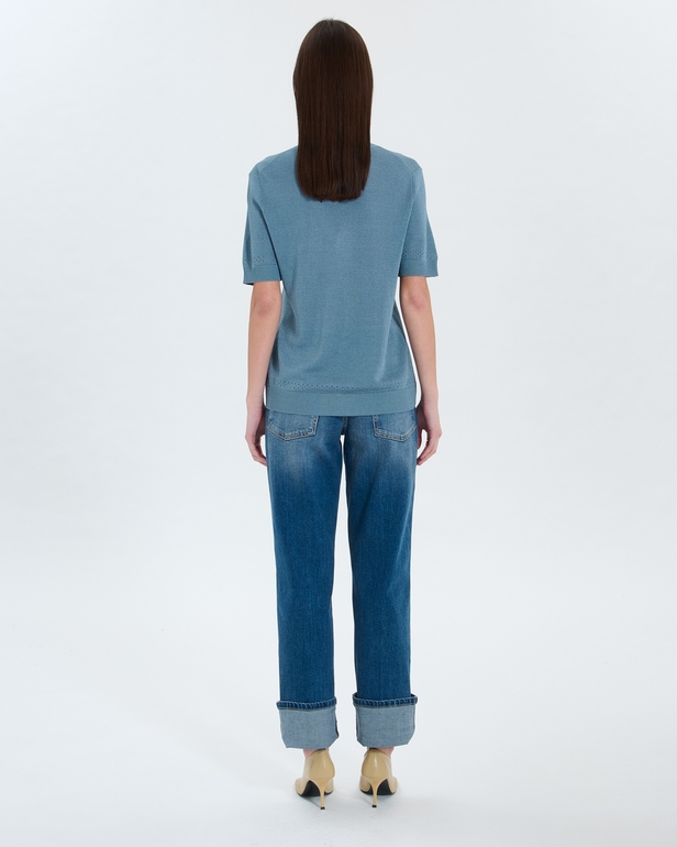 Pull Namika Pull col V bleu ZAPA